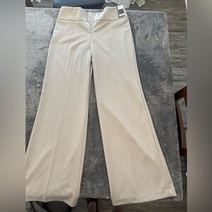 New York and Company wide legged, beige striped pants